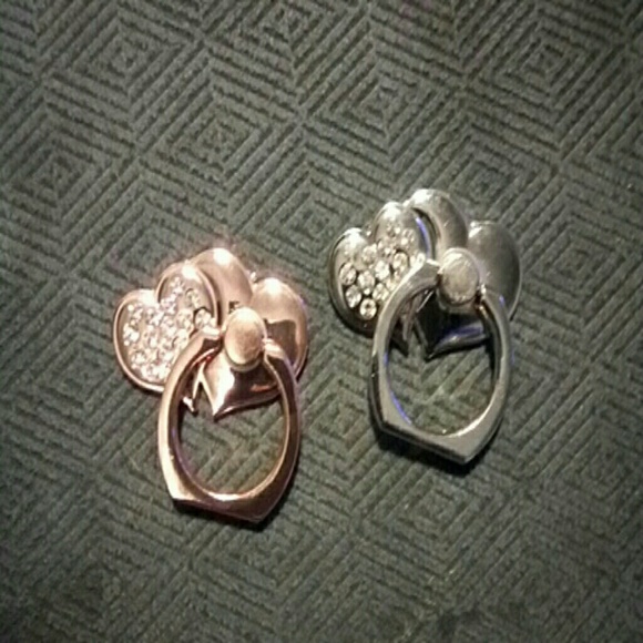 BOGO-Double Heart & Rhinestone Phone Ring - Picture 3 of 5